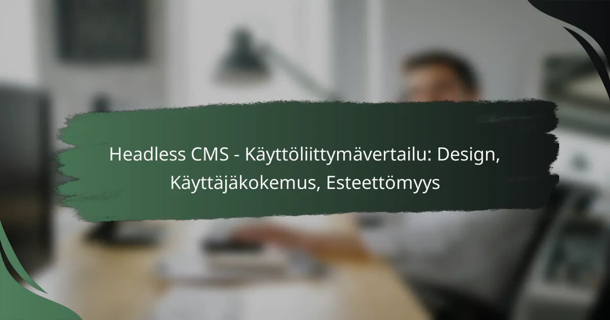 Headless CMS – Käyttöliittymävertailu: Design, Käyttäjäkokemus, Esteettömyys