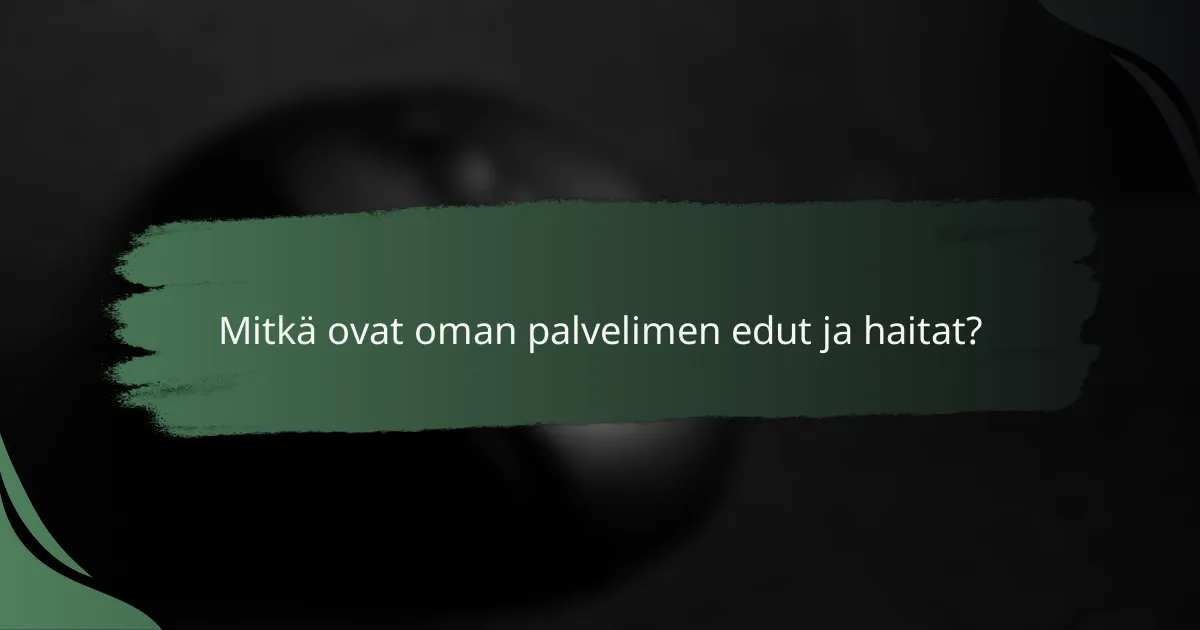 Mitkä ovat oman palvelimen edut ja haitat?