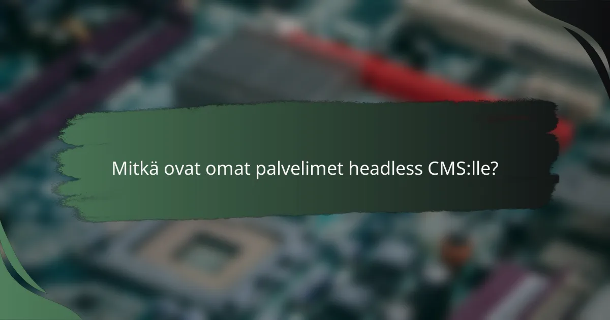 Mitkä ovat omat palvelimet headless CMS:lle?